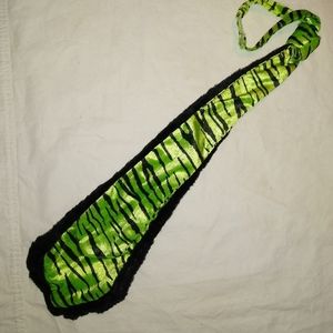 Green Tiger Striped Tie Joker Mardi Gras Costume Party Cosplay Halloween Fun